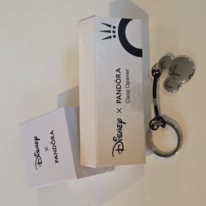 Pandora Silver Mickey Clasp Opener From Disney Parks - And Charm Box